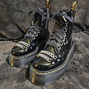 Dr. Martens Black Jadon Max Chain Boots
